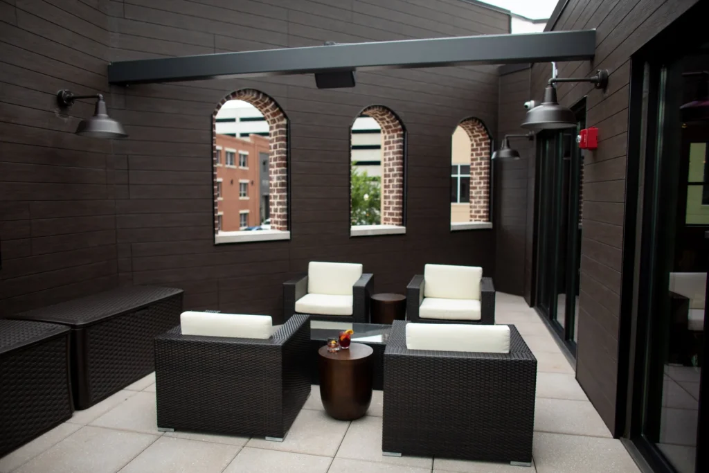 Patio attached to the Bourbon Room in Gainesville Georgia