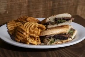 Brisket Philly Sandwich at Bourbon Brothers