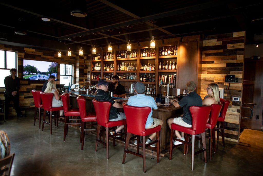 Bourbon bar with guests at Bourbon Brothers Gainesville GA