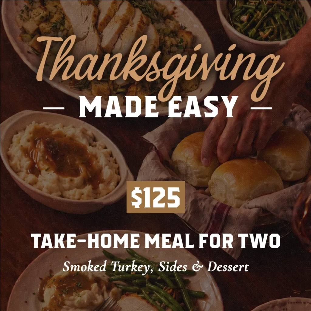 Thanksgiving Made Easy | $125 | Take-Home Meal for Two, Smoke Turkey, Sides & Dessert